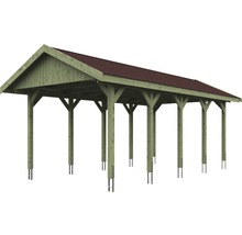 Přístřešek na auto SKAN HOLZ Wallgau 380 x 750 cm impregnovaný vč. šindelů
