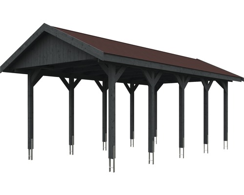 Dřevěný přístřešek pro auto se střechou