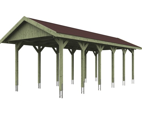 Kryté přístřeší s dřevěnou konstrukcí a střechou