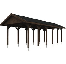 Přístřešek na auto SKAN HOLZ Wallgau 380 x 900 cm ořech vč. šindelů