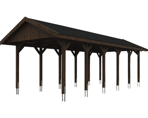 Dřevěný carport se sedlovou střechou