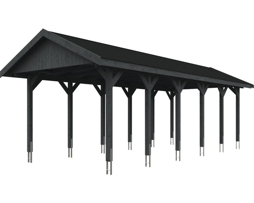 Dřevěný přístřešek pro auto se střechou