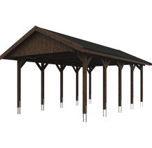 Přístřešek na auto SKAN HOLZ Wallgau 430 x 750 cm ořech vč. šindelů