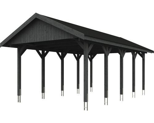 Dřevěný přístřešek pro auto se střechou