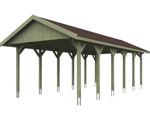 Dřevěný přístřešek pro auto se střechou