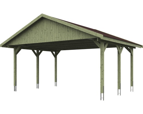 Dřevěný carport se střechou