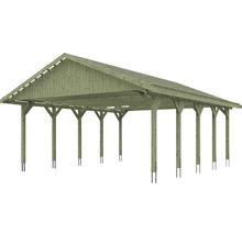 Přístřešek na auto SKAN HOLZ Wallgau dvojitý 620 x 750 cm impregnovaný