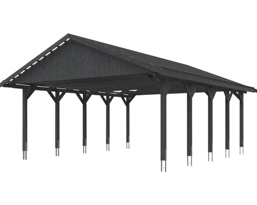 Dřevěný carport se sedlovou střechou