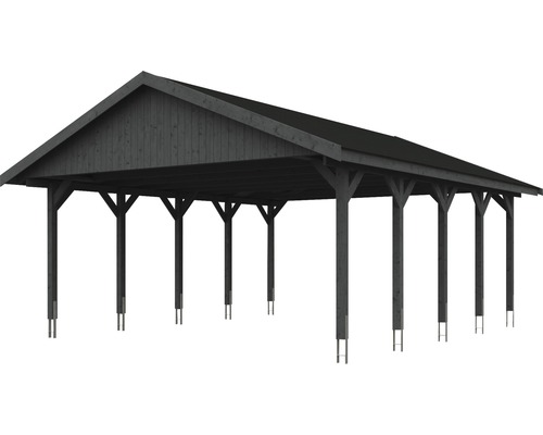 Dřevěný přístřešek pro auto se střechou