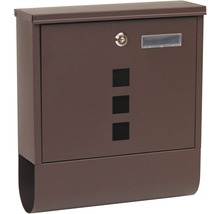 Poštovní schránka se zámkem, jmenovkou a třemi čtvercovými vybráními