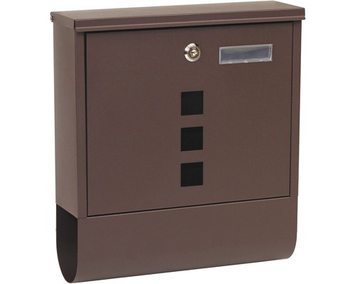 Poštovní schránka se zámkem, jmenovkou a třemi čtvercovými vybráními