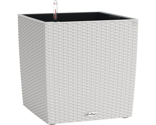 Čtvercový květináč se zavlažovacím systémem a ukazatelem hladiny vody