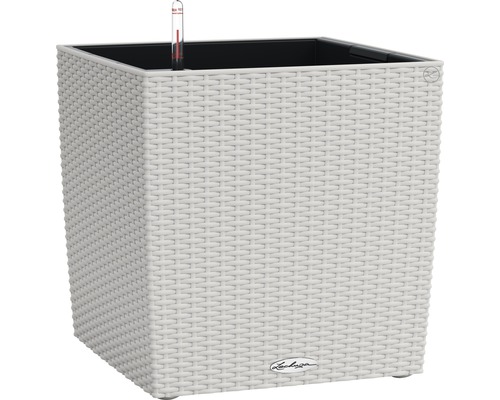 Čtvercový květináč se zavlažovacím systémem a ukazatelem teploty