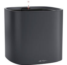 Tmavý květináč se zavlažovacím systémem