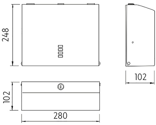 Technický výkres boxu s rozměry