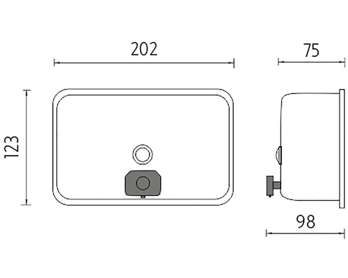 Nákres dávkovače mýdla s rozměry