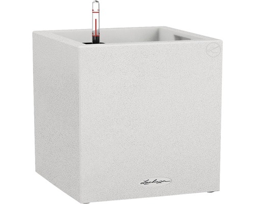 Čtvercový květináč se zavlažovacím systémem a ukazatelem hladiny vody