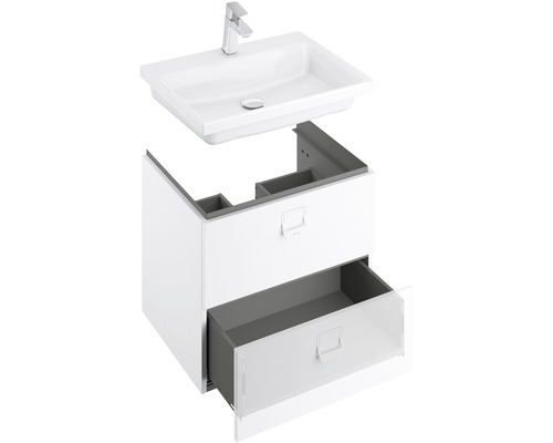 Skříňka pod umyvadlo s umyvadlem a dvěma zásuvkami