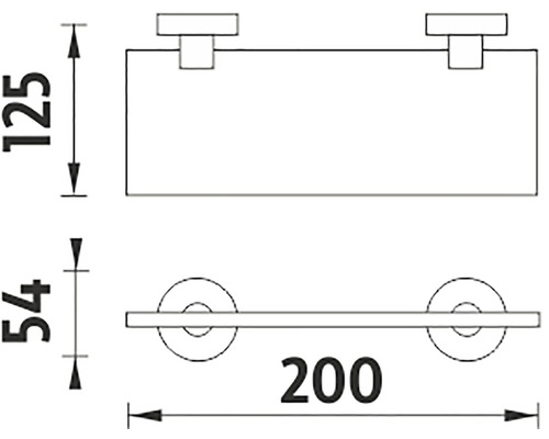 Technický nákres držáku toaletního papíru s rozměry