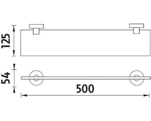 Technický výkres držáku na ručníky s rozměry