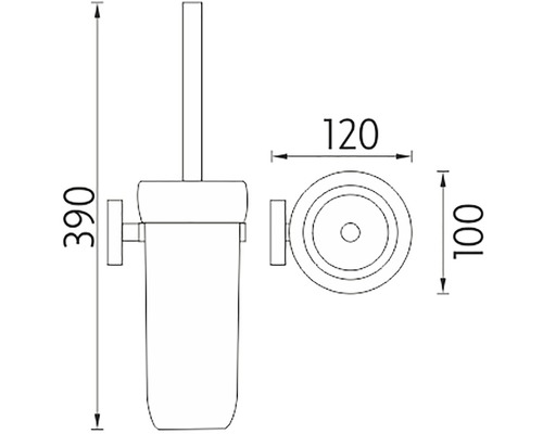 Technický výkres WC sady s rozměry