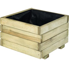 Čtvercový dřevěný truhlík s fóliovou vložkou