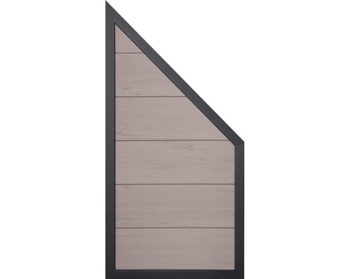 WPC Koncový prvek GroJa Novara Trapézový plotový díl s dřevěnou strukturou