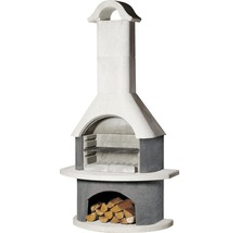 Zděný zahradní gril s poleny