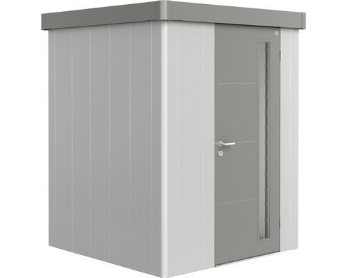 Plechový zahradní domek Biohort Neo 1A var. 1.2 jednokřídlé dveře 166 x 166 cm stříbrný/šedý křemen-0