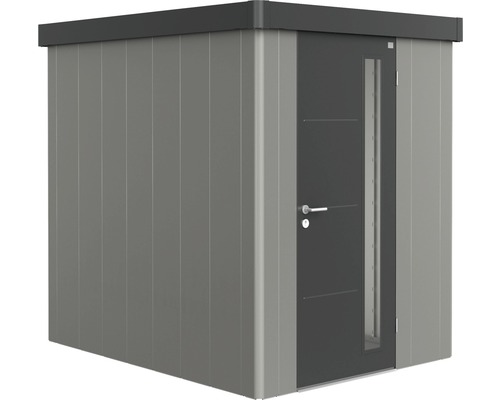 Plechový zahradní domek Biohort Neo 2A var. 2.3 jednokřídlé dveře 166 x 222 cm šedý křemen/tmavě šedý-0