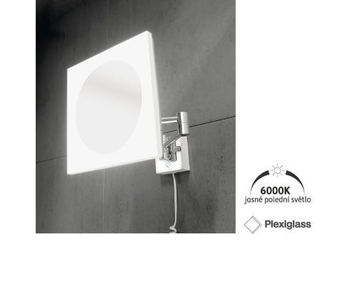 Osvětlené kosmetické zrcadlo s plexisklem a 6000 Kelviny