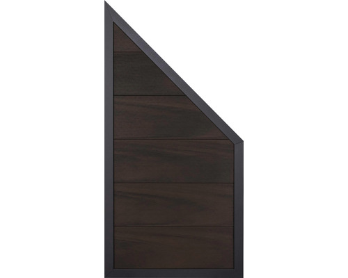 WPC Koncový prvek GroJa Novara Trapézový plotový prvek s dřevěnou strukturou