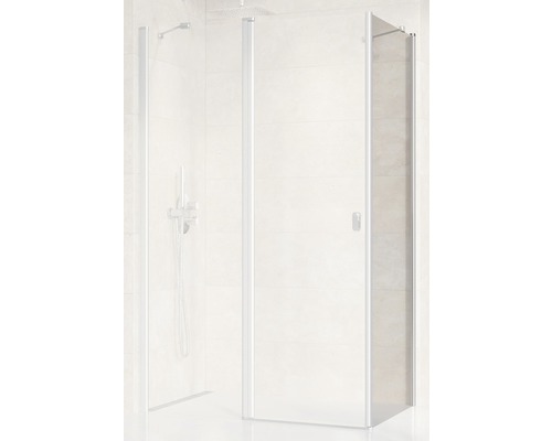 Sprchová zástěna Ravak Chrome CPS-100 satin+Transparent 9QVA0U00Z1 Rohová sprcha se sprchovým koutem a průhlednými skleněnými dveřmi