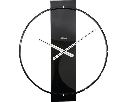 Nástěnné hodiny NeXtime Carl černé 58,5 x 50,5 cm