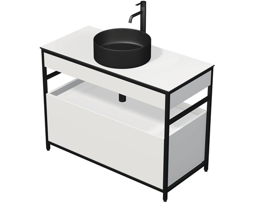 Koupelnová skříňka s černým umyvadlem na desku Intedoor KRIOS 100 cm KR DESK 100 1Z W A3416 Koupelnová skříňka s černým umyvadlem na desku Intedoor KRIOS 100 cm KR DESK 100 1Z W A3416