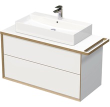 Skříňka pod umyvadlo s umyvadlem na desku a dvěma zásuvkami