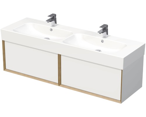 Koupelnová skříňka s dvojumyvadlem Intedoor MULTI 120 cm OXO MULTI 120D 2Z Skříňka pod umyvadlo se dvěma umyvadly a dvěma bateriemi