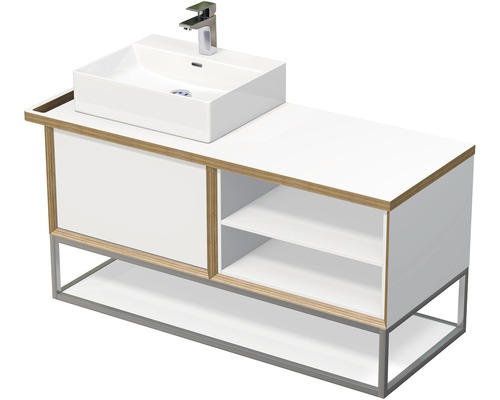 Koupelnová skříňka s umyvadlem na desku Intedoor MULTI 128 cm OXO MULTI OALU 120L 60 1Z KDL  Koupelnová skříňka s umyvadlem na desku Intedoor MULTI 128 cm OXO MULTI OALU 120L 60 1Z KDL 