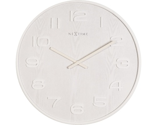 Nástěnné hodiny NeXtime Wood Wood Big bílé Ø 53 cm