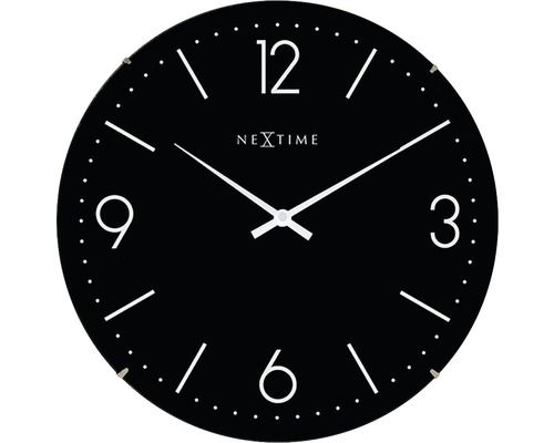Nástěnné hodiny NeXtime Basic Dome černé Ø 35 cm