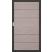 Vchodové dveře s horizontálními profily a klikou