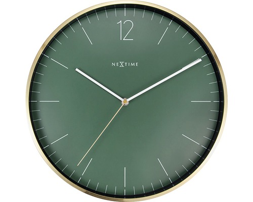 Nástěnné hodiny NeXtime Essential Gold modré Ø 34 cm