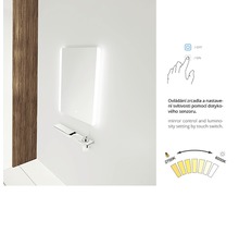 LED zrcadlo do koupelny s osvětlením Nimco 90 x 70 cm s dotykovým senzorem ZP 17019V