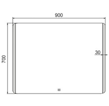 LED zrcadlo do koupelny s osvětlením Nimco 90 x 70 cm s dotykovým senzorem ZP 17019V