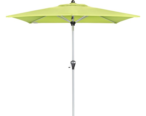 Slunečník s automatickým naklápěním klikou Doppler ACTIVE 210 x 140 cm zelený Obdélníkový zahradní slunečník s klikou a kovovým rámem
