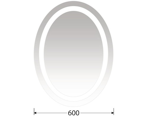 Oválné zrcadlo do koupelny s osvětlením Intedoor 60 x 80 cm EL ZS 80/60