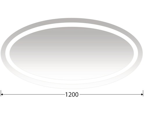Oválné zrcadlo do koupelny s osvětlením Intedoor 120 x 60 cm EL ZS 60/120 Oválné zrcadlo o šířce 1200 milimetrů.