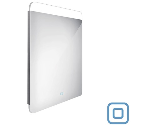 LED zrcadlo do koupelny s osvětlením Nimco 50 x 70 cm s dotykovým senzorem ZP 23001V Obdélníková zrcadlová skříňka s osvětlením