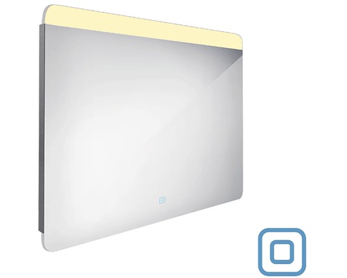 LED zrcadlo do koupelny s osvětlením Nimco 90 x 70 cm s dotykovým senzorem ZP 23019V Obdélníkové zrcadlo do koupelny s LED osvětlením