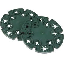 Dva zelené zavlažovací disky pro rostliny